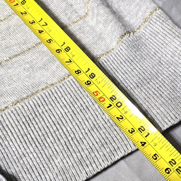 Halogen Size XSp Womens Gray With Gold Thread Lines Button Down Cardigan Shirt - Picture 7 of 7